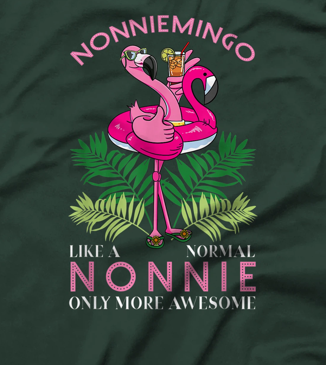 Nonniemingo Grandmother Flamingo Lover Gramma Grandma Granny T-Shirt