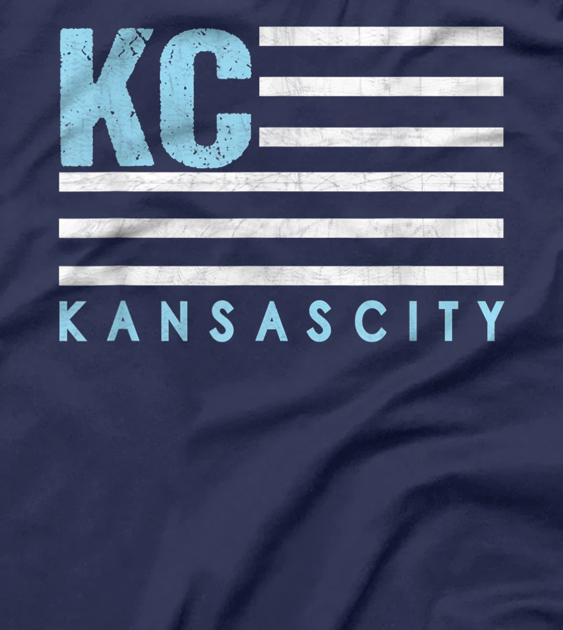 KC Flag Royal & Light blue KC Kansas City Patriotic flag T-Shirt