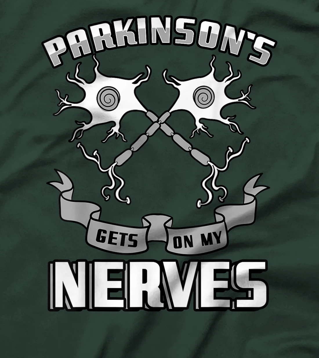 Parkinsons Nerves Degenerative Disorder Gray Ribbon Gift T-Shirt