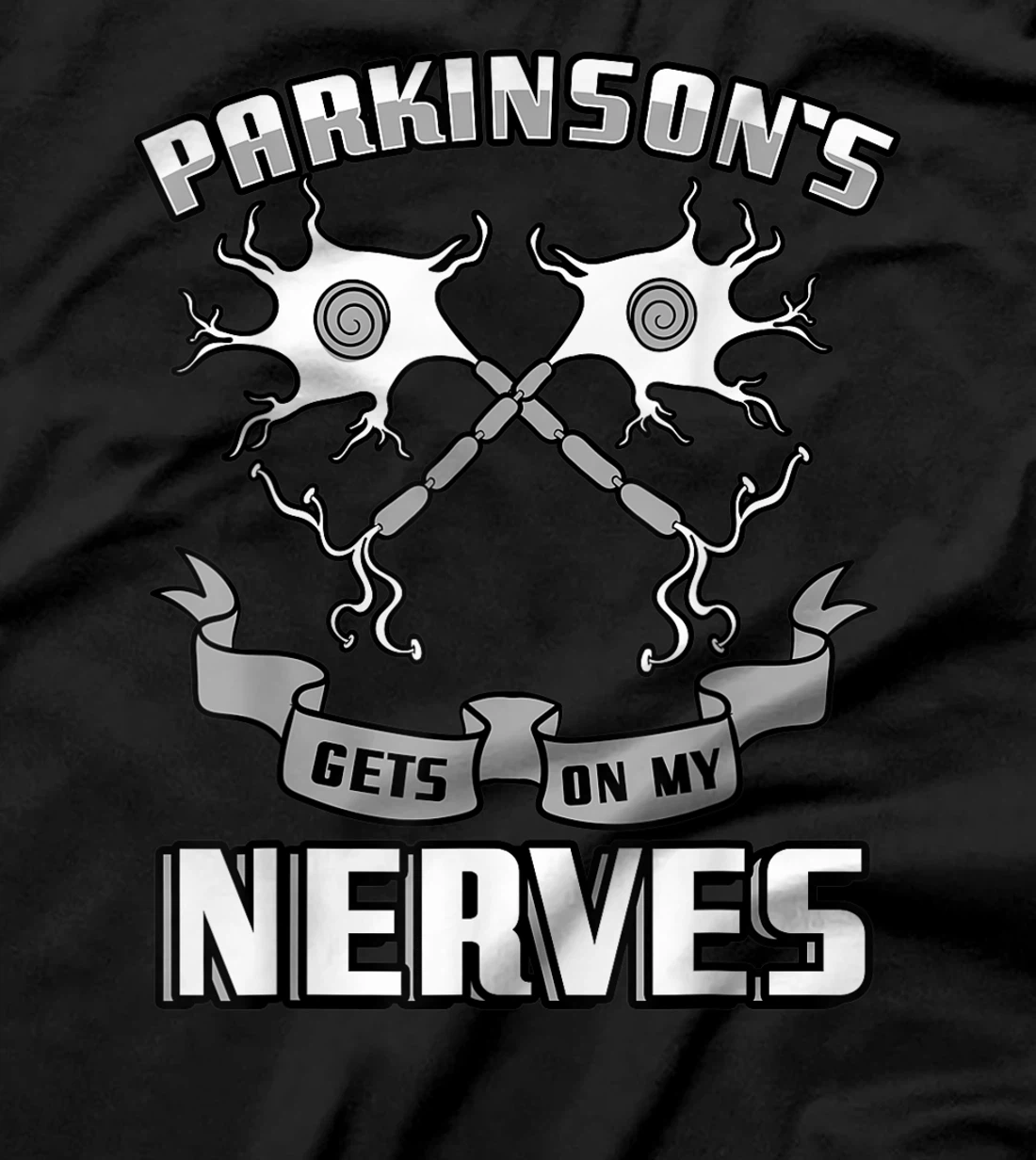 Parkinsons Nerves Degenerative Disorder Gray Ribbon Gift T-Shirt