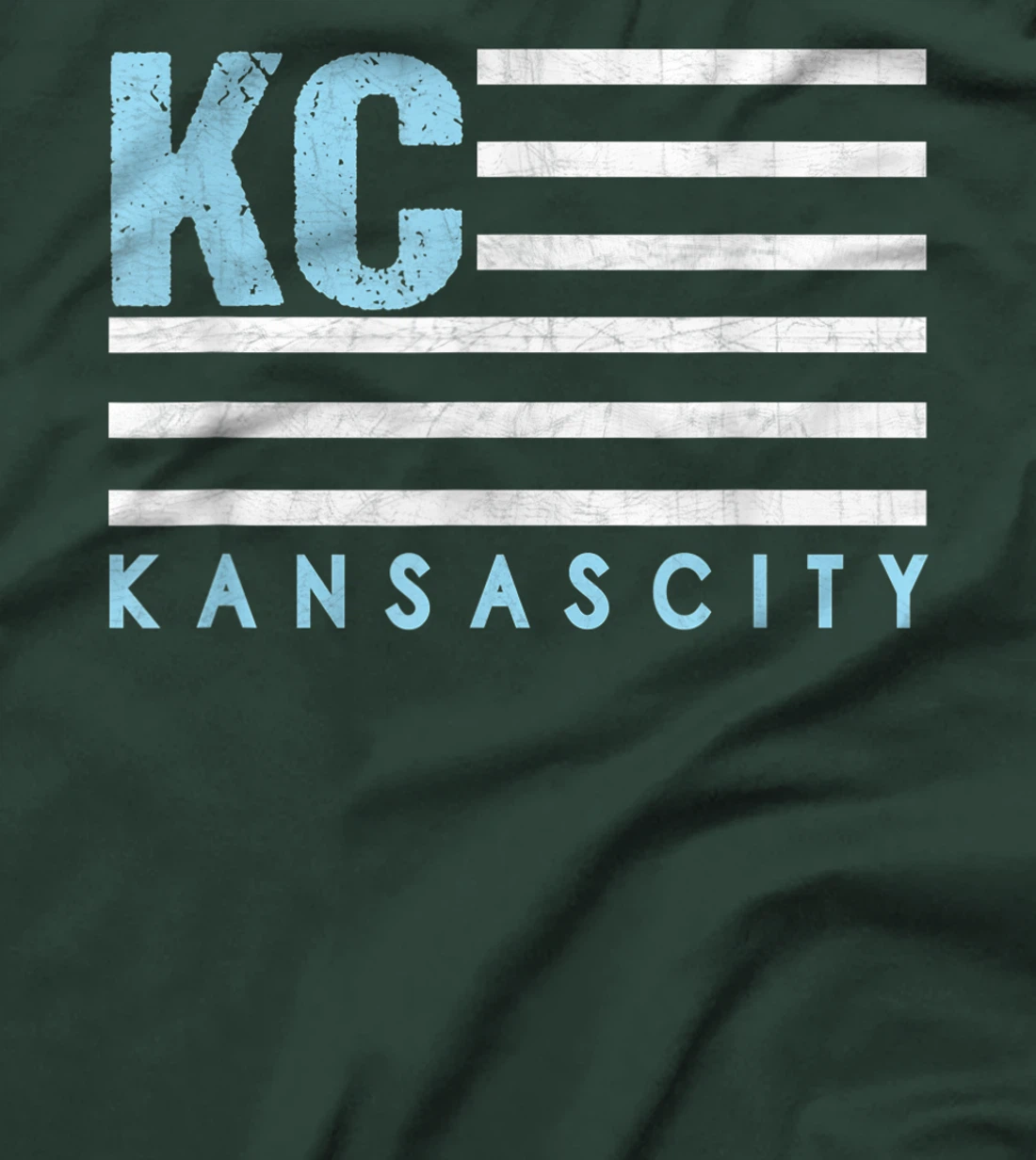 KC Flag Royal & Light blue KC Kansas City Patriotic flag T-Shirt