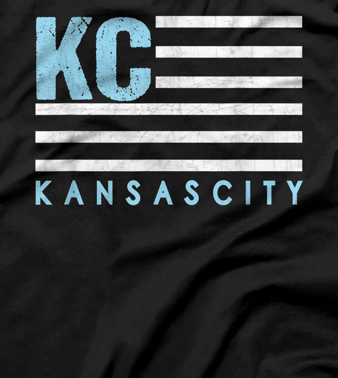 KC Flag Royal & Light blue KC Kansas City Patriotic flag T-Shirt