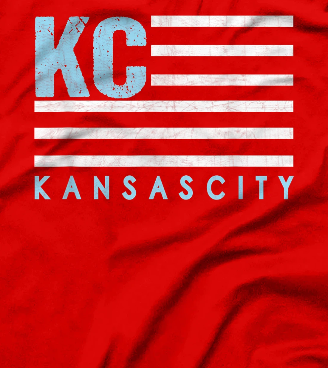 KC Flag Royal & Light blue KC Kansas City Patriotic flag T-Shirt