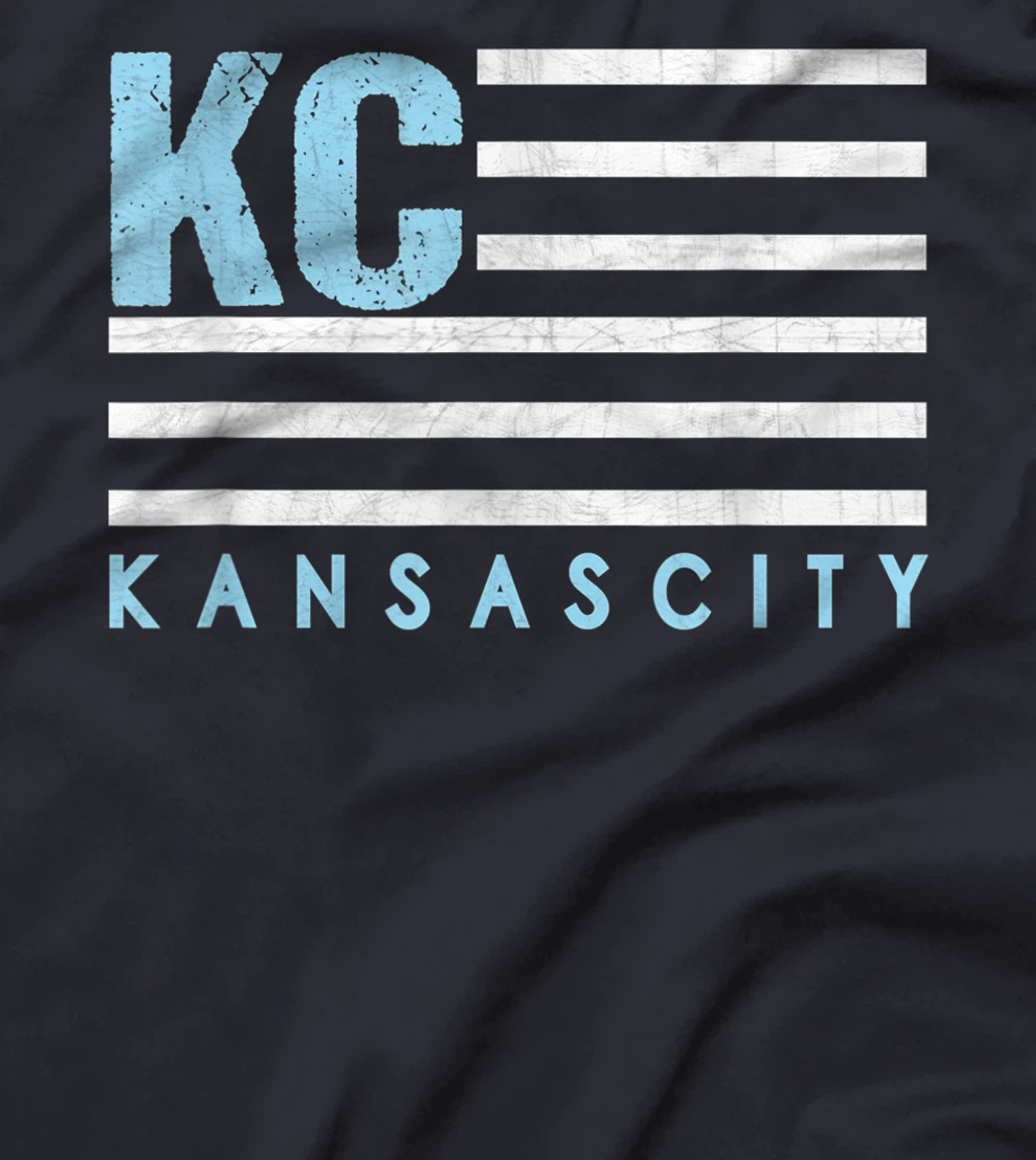 KC Flag Royal & Light blue KC Kansas City Patriotic flag T-Shirt
