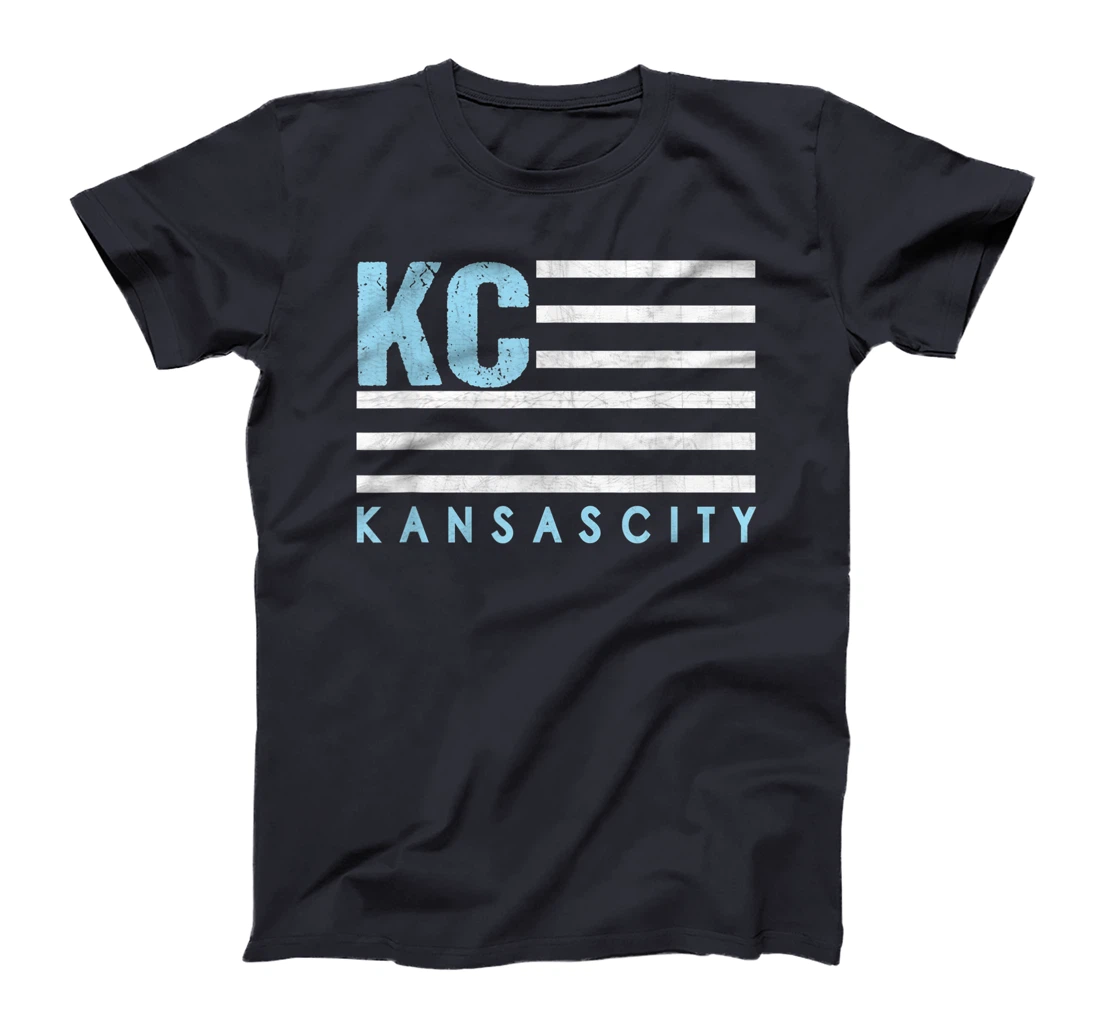 KC Flag Royal & Light blue KC Kansas City Patriotic flag T-Shirt