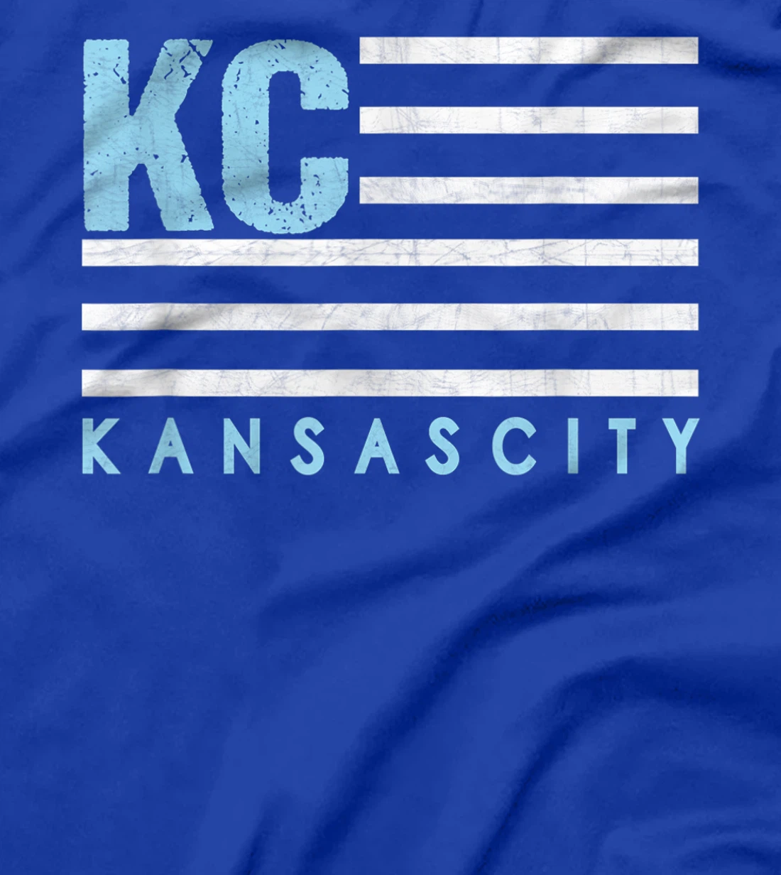 KC Flag Royal & Light blue KC Kansas City Patriotic flag T-Shirt