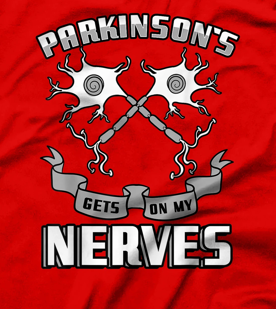 Parkinsons Nerves Degenerative Disorder Gray Ribbon Gift T-Shirt