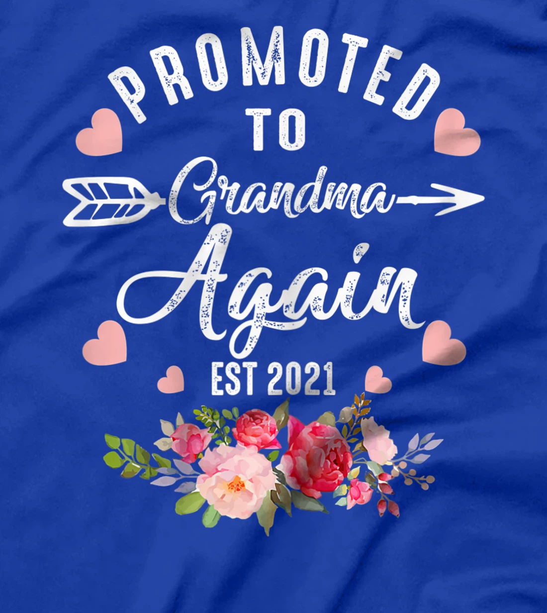Womens Tu Promoted to Grandma Again Est 2021 Costume Gender Reveal T-Shirt