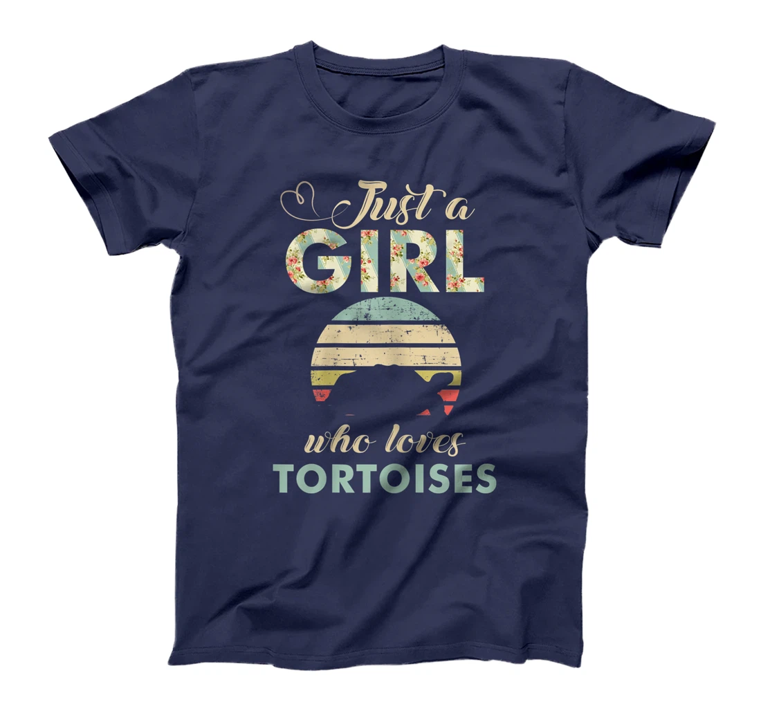 Just A Girl Who Loves Tortoises Retro Tortoise Lover Gift T-Shirt
