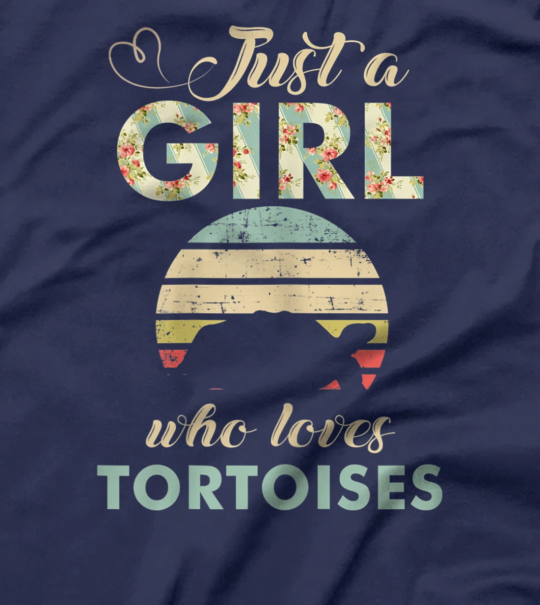 Just A Girl Who Loves Tortoises Retro Tortoise Lover Gift T-Shirt