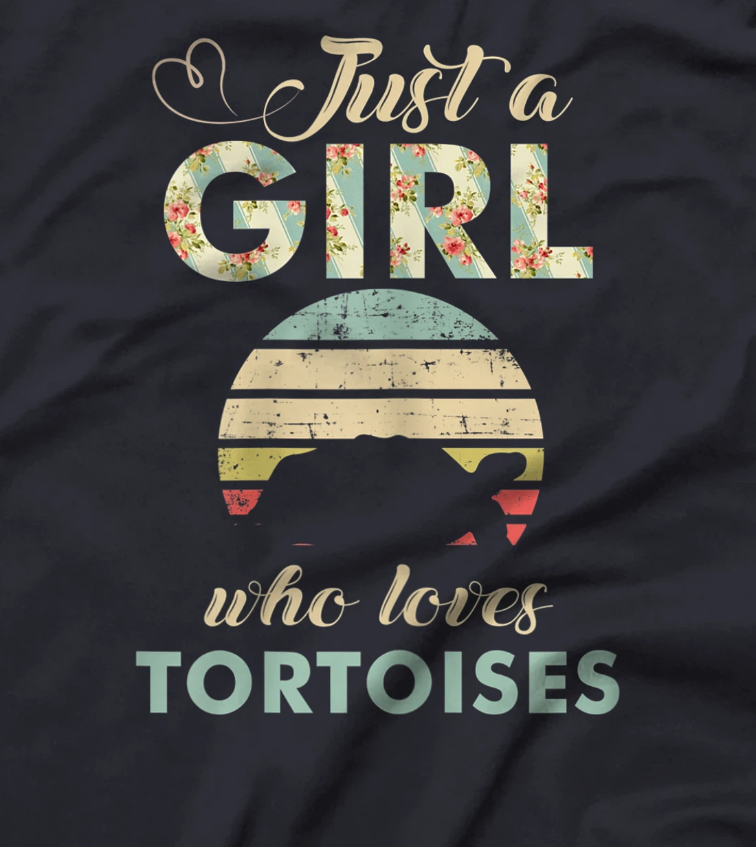 Just A Girl Who Loves Tortoises Retro Tortoise Lover Gift T-Shirt