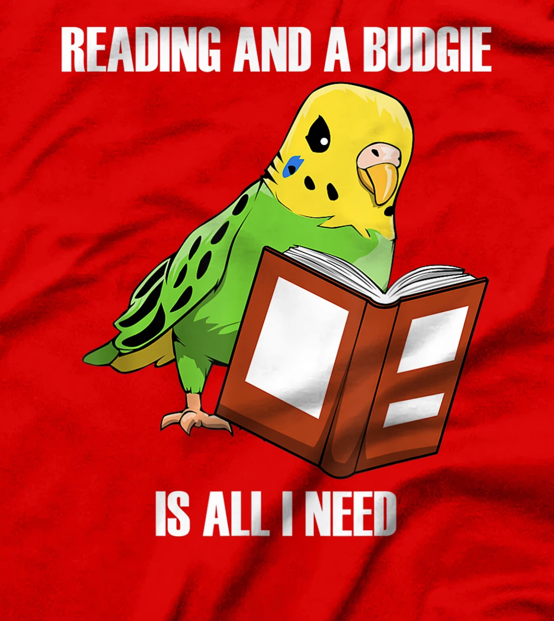 Cute Parakeet Budgie and Reading Books T-Shirt