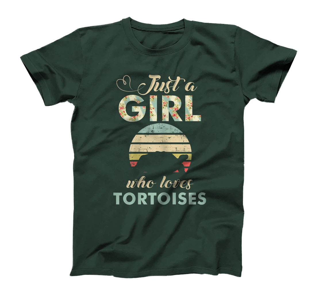 Just A Girl Who Loves Tortoises Retro Tortoise Lover Gift T-Shirt