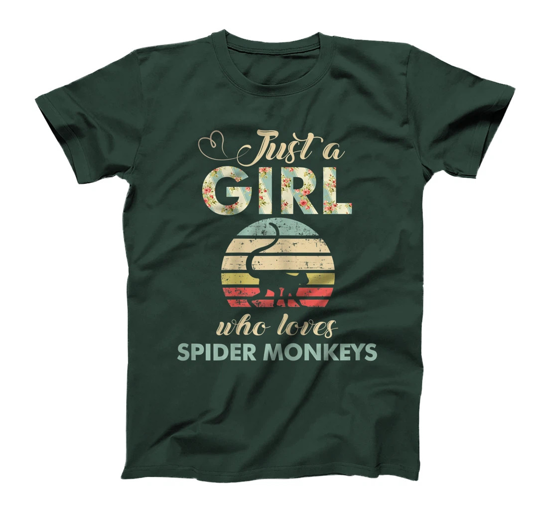 Just A Girl Who Loves Spider Monkeys Funny Primatologist T-Shirt