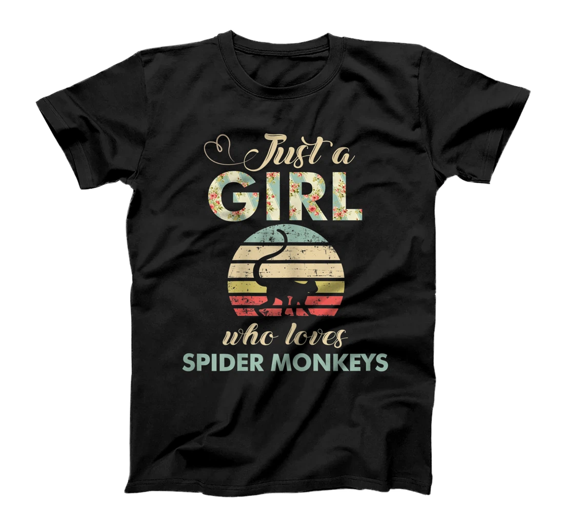 Just A Girl Who Loves Spider Monkeys Funny Primatologist T-Shirt