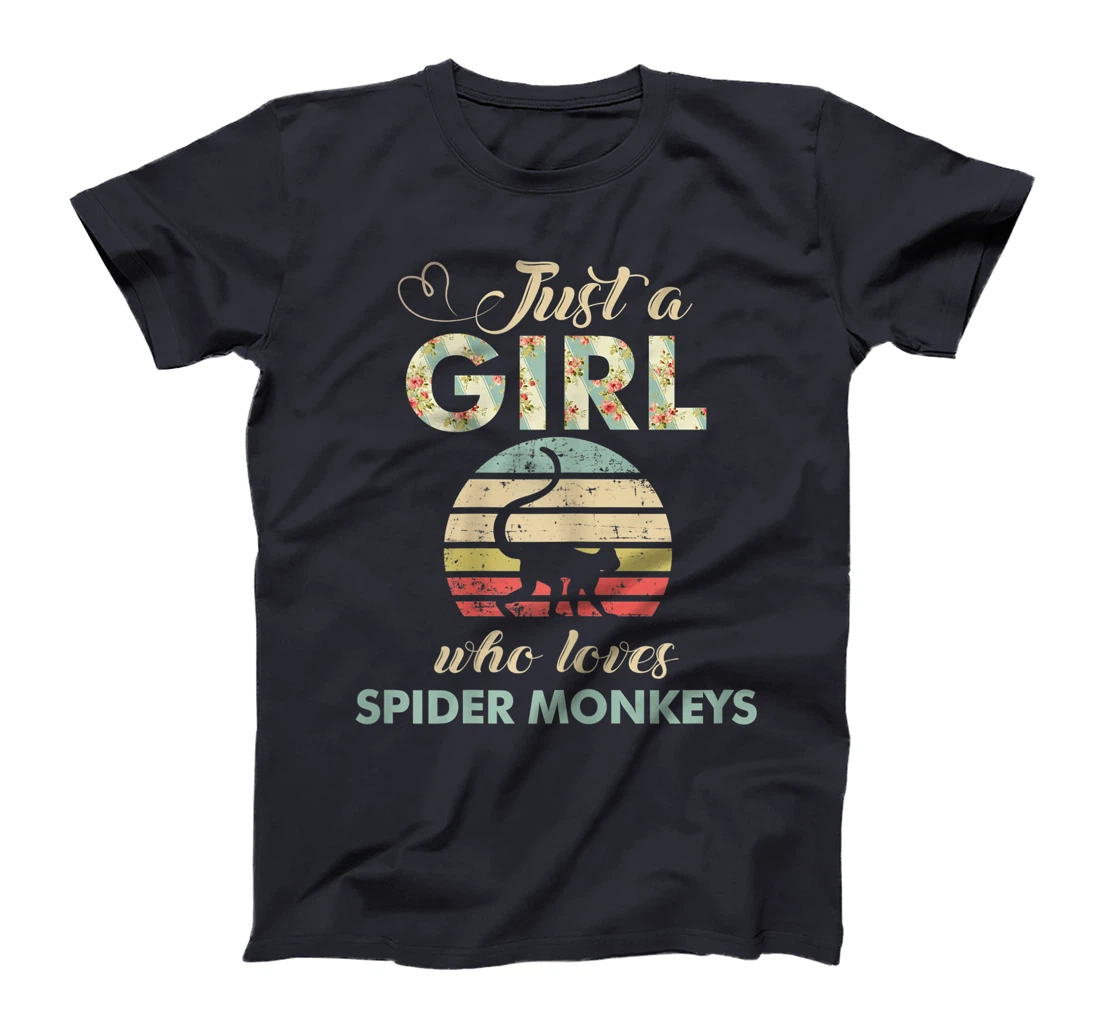 Just A Girl Who Loves Spider Monkeys Funny Primatologist T-Shirt