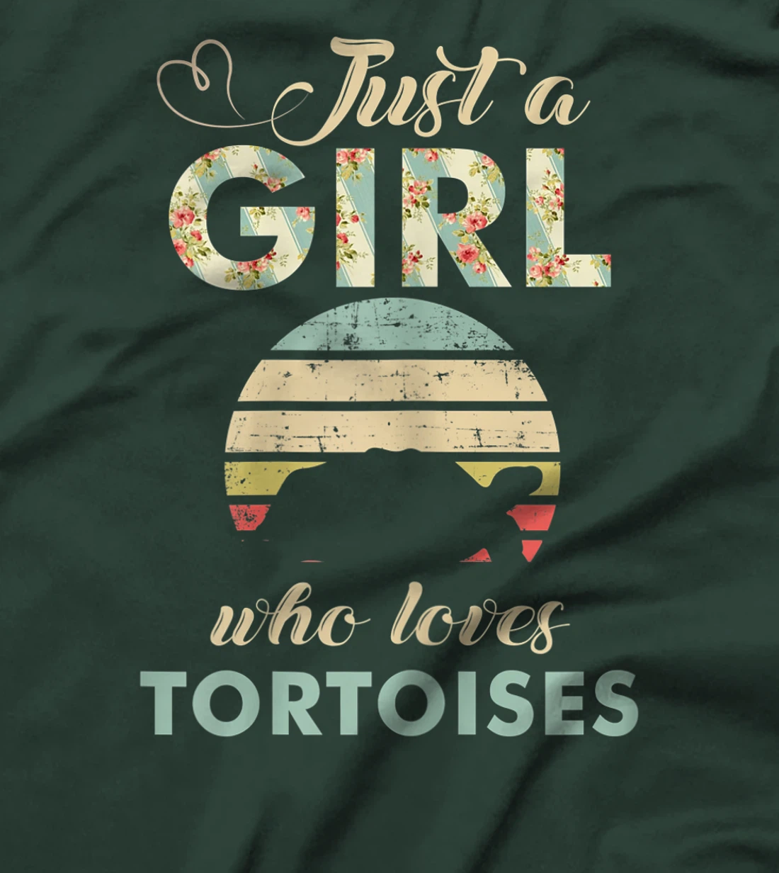 Just A Girl Who Loves Tortoises Retro Tortoise Lover Gift T-Shirt