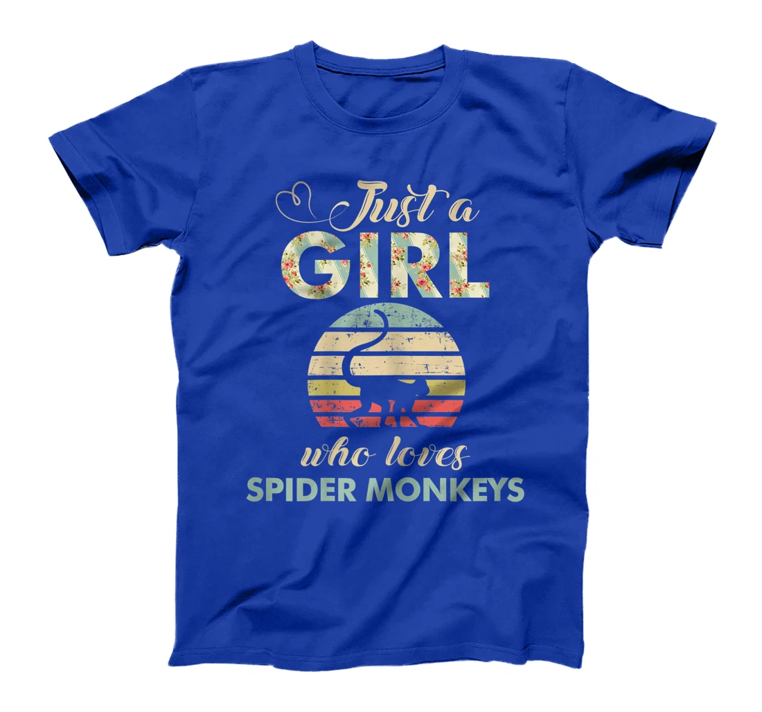 Just A Girl Who Loves Spider Monkeys Funny Primatologist T-Shirt