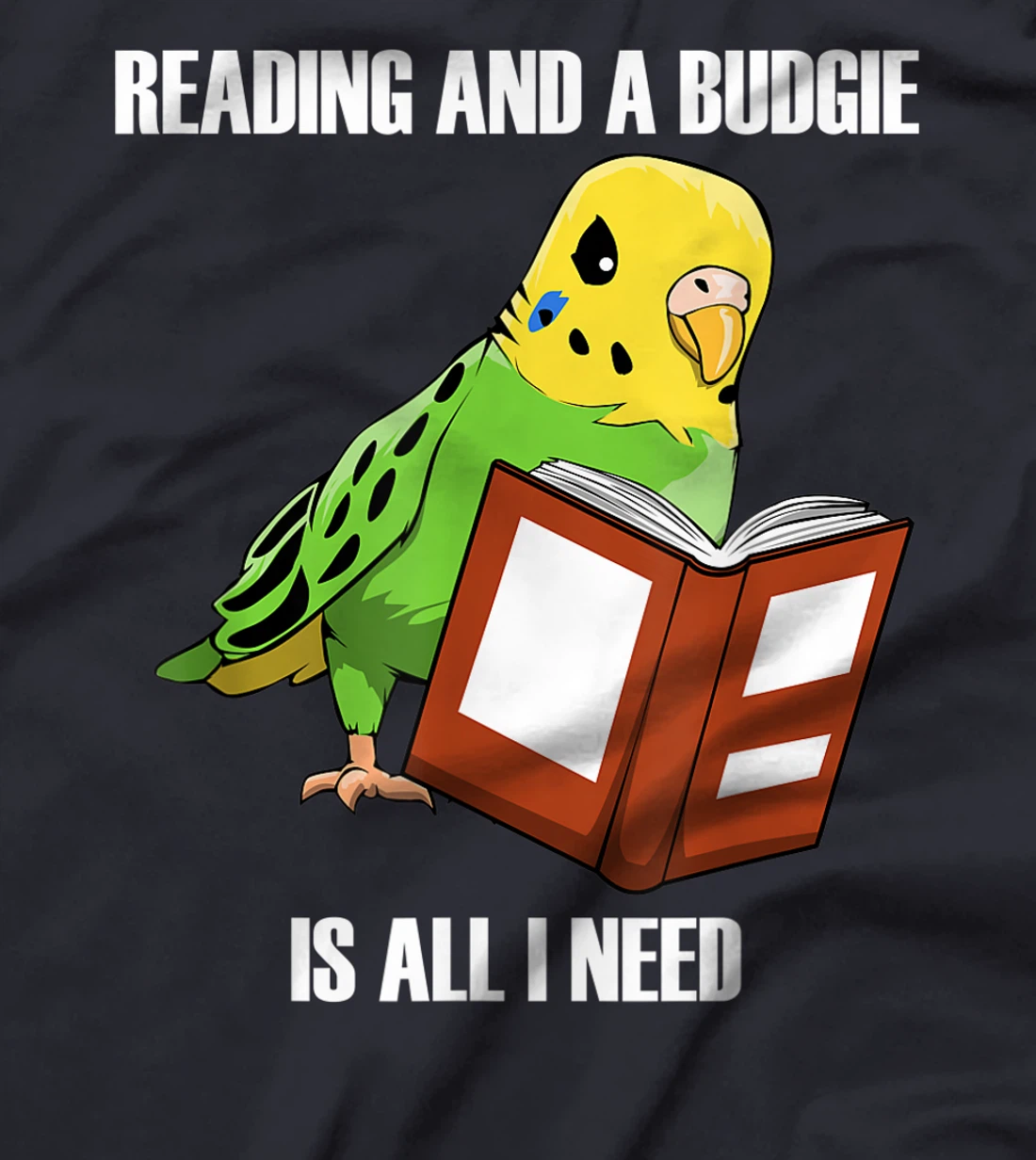 Cute Parakeet Budgie and Reading Books T-Shirt