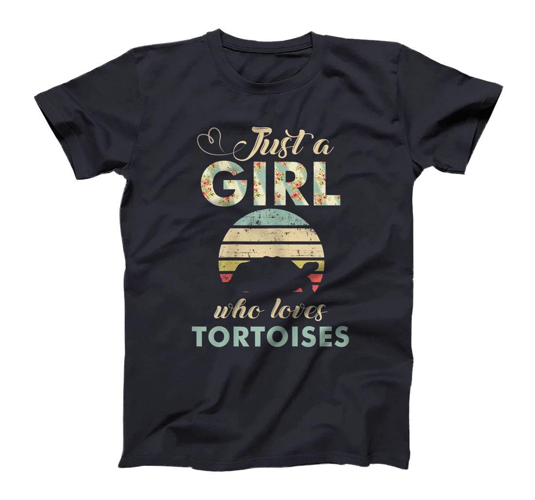 Just A Girl Who Loves Tortoises Retro Tortoise Lover Gift T-Shirt