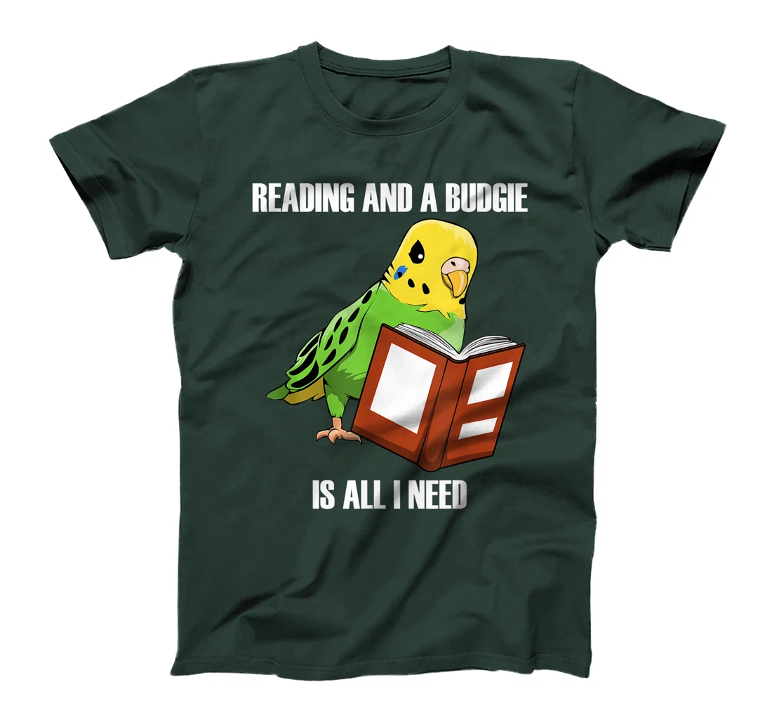 Cute Parakeet Budgie and Reading Books T-Shirt