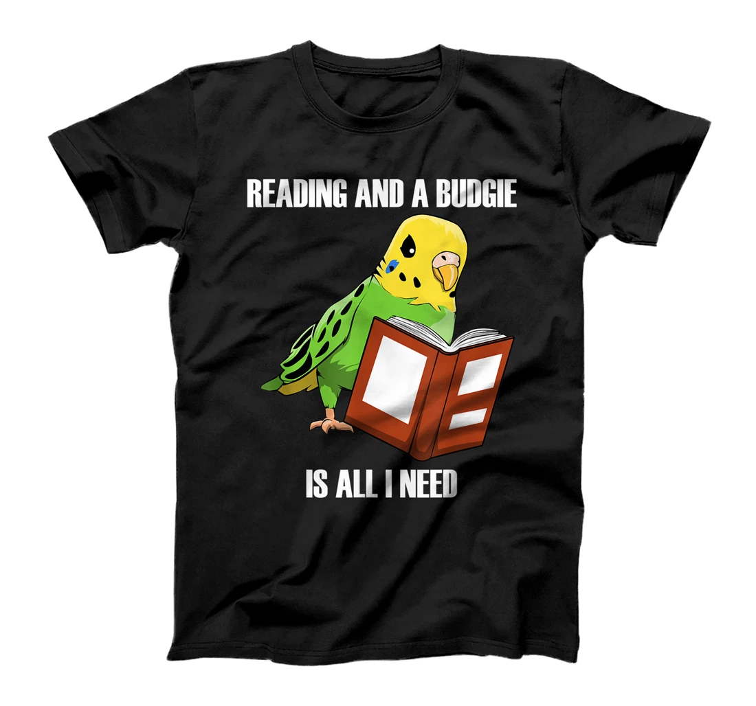 Cute Parakeet Budgie and Reading Books T-Shirt