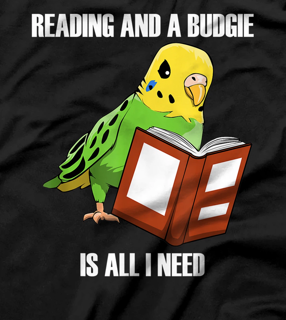 Cute Parakeet Budgie and Reading Books T-Shirt