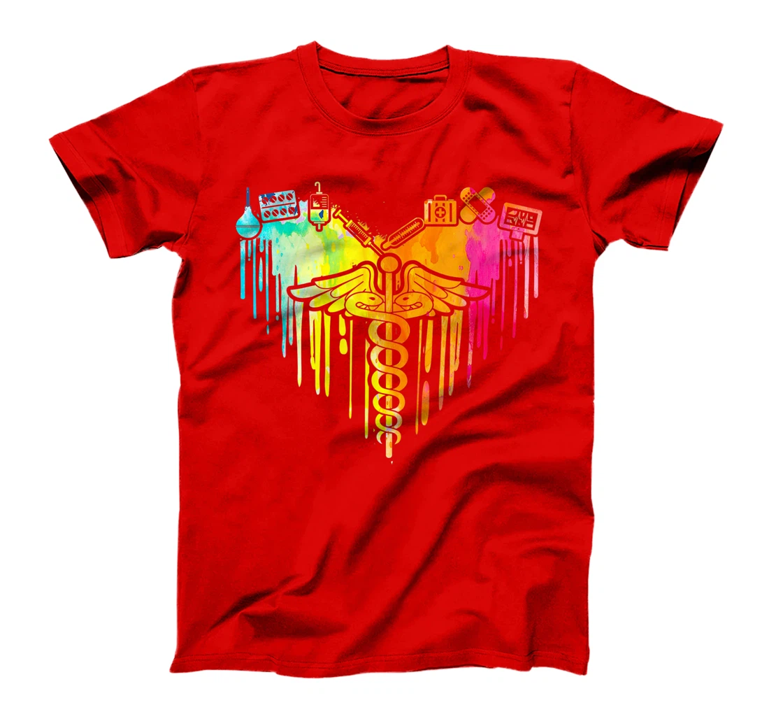 Colorful Heart Nurse ER RN CDN Medical Nurse Student Gift T-Shirt