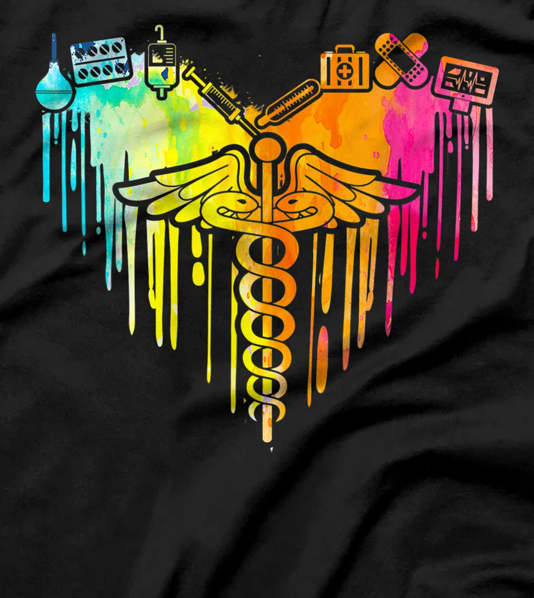 Colorful Heart Nurse ER RN CDN Medical Nurse Student Gift T-Shirt