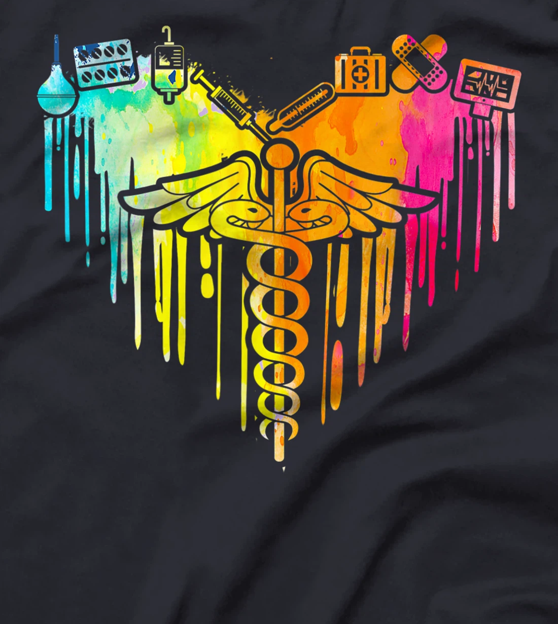 Colorful Heart Nurse ER RN CDN Medical Nurse Student Gift T-Shirt