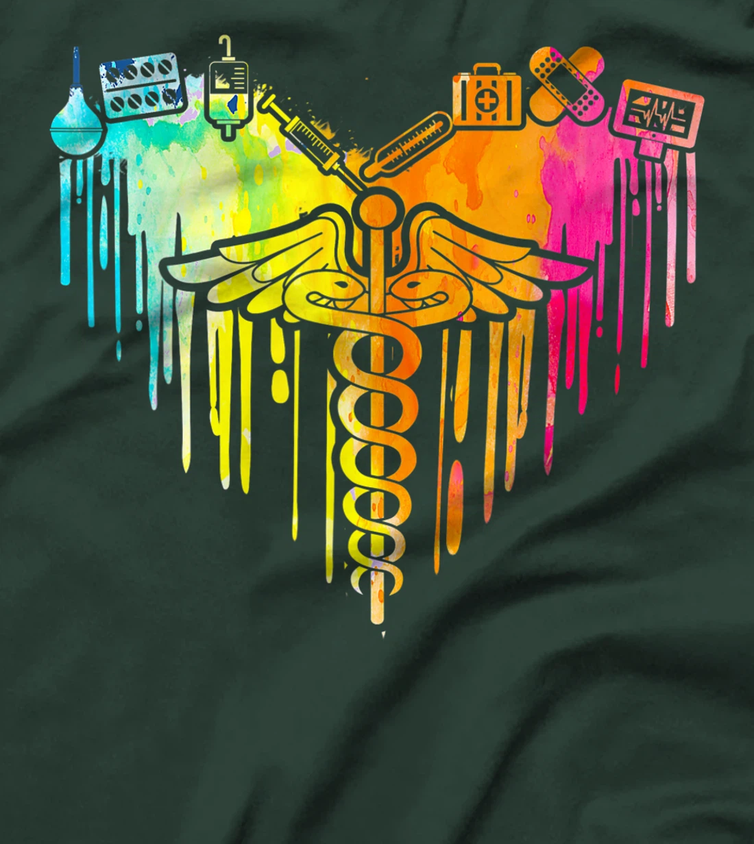 Colorful Heart Nurse ER RN CDN Medical Nurse Student Gift T-Shirt