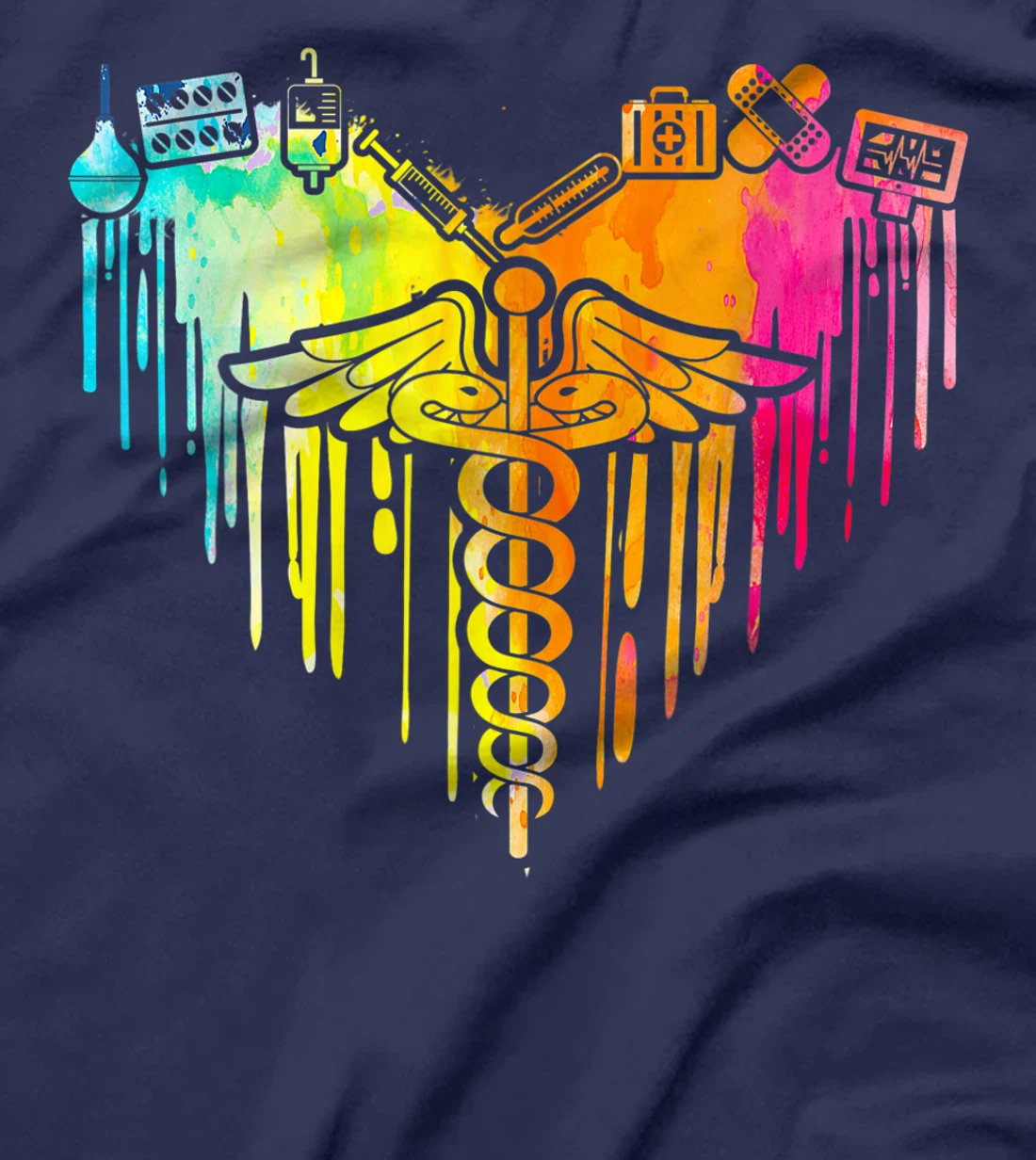 Colorful Heart Nurse ER RN CDN Medical Nurse Student Gift T-Shirt