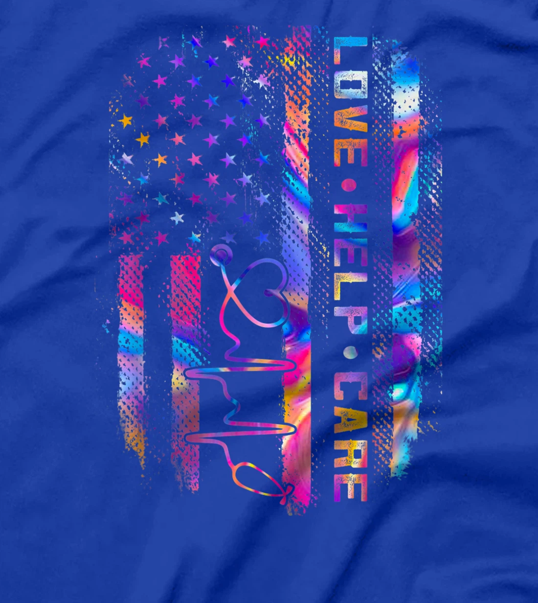 Love Help Care American Nurse Patriotic ER CNA RN Gifts T-Shirt