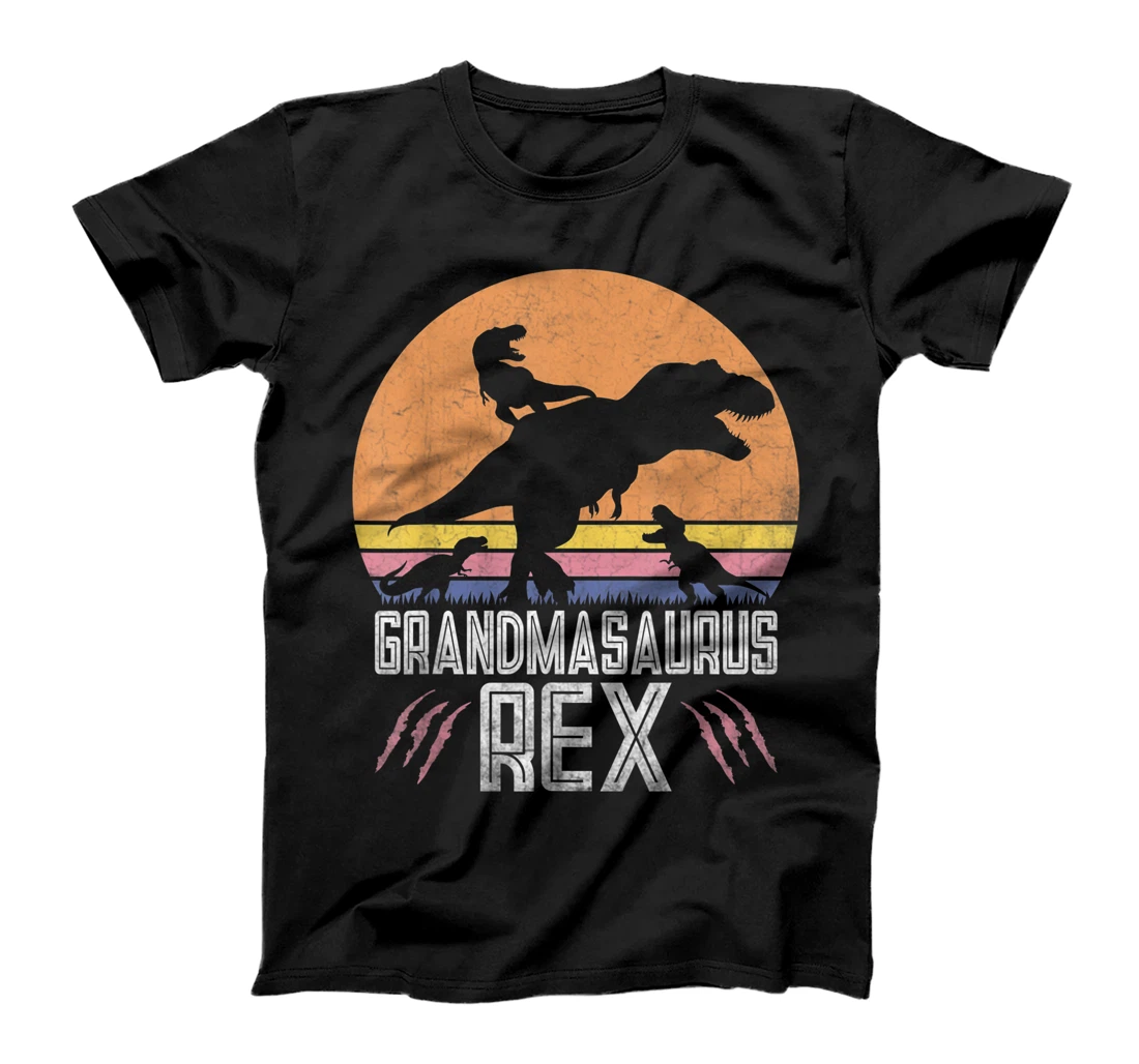 Grandmasaurus Funny Women T-Rex Dino Gift for Grandma of 3 T-Shirt