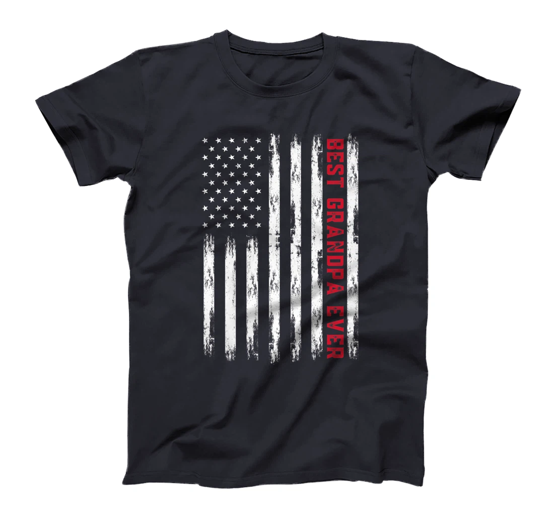 Best Grandpa Ever - American Flag for Men Premium T-Shirt