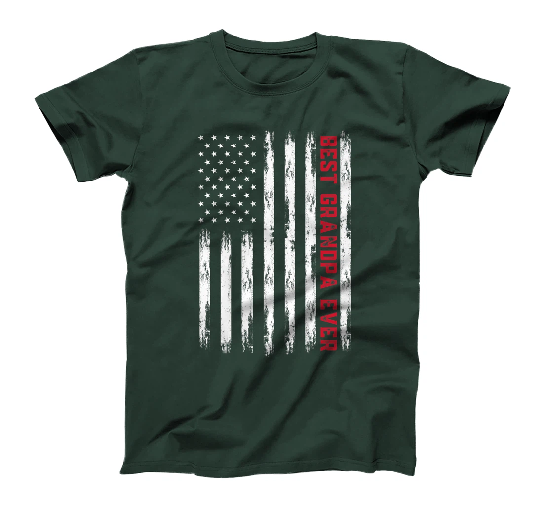 Best Grandpa Ever - American Flag for Men Premium T-Shirt