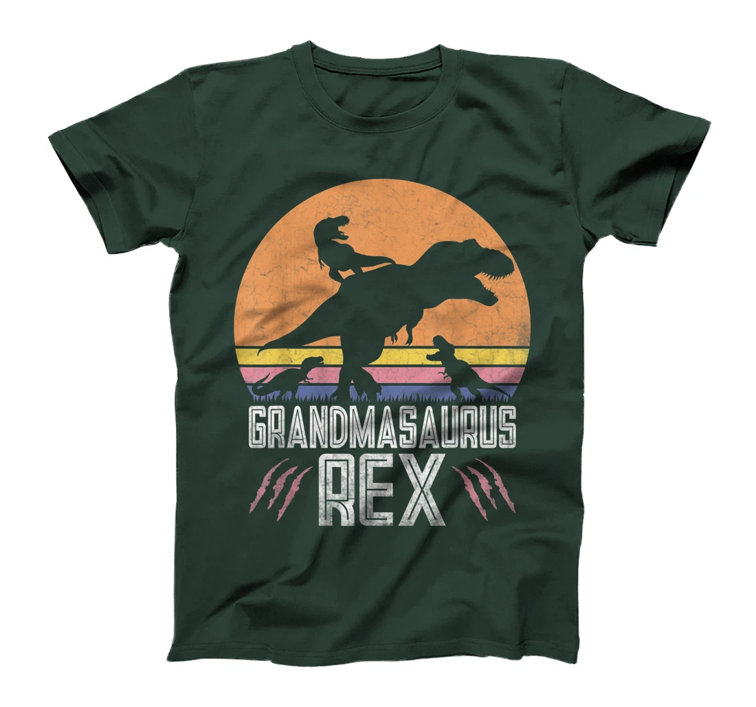 Grandmasaurus Funny Women T-Rex Dino Gift for Grandma of 3 T-Shirt