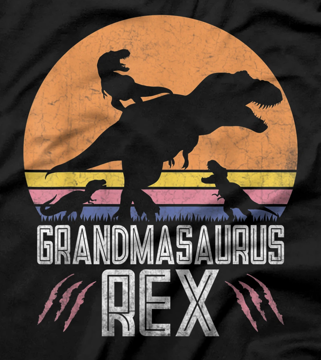 Grandmasaurus Funny Women T-Rex Dino Gift for Grandma of 3 T-Shirt