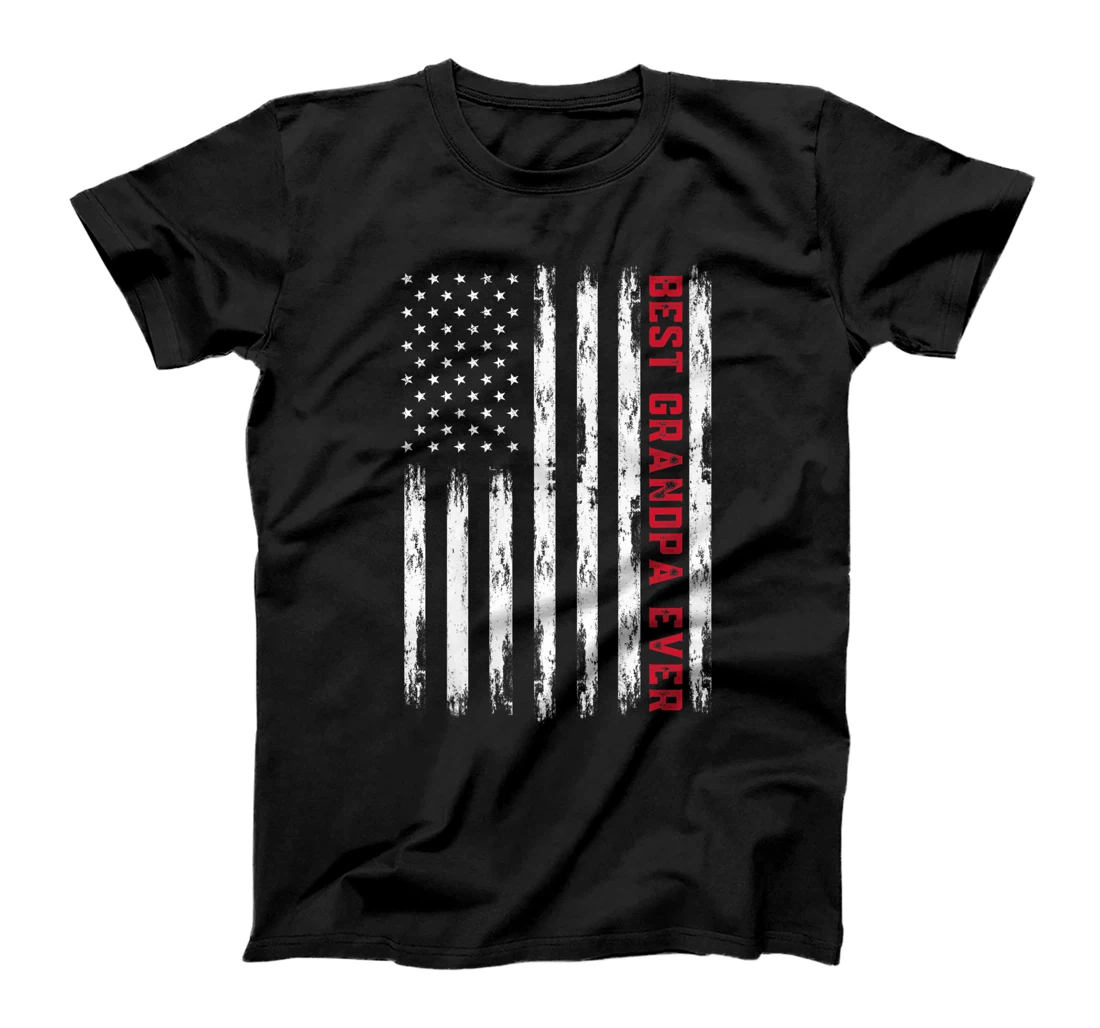 Best Grandpa Ever - American Flag for Men Premium T-Shirt