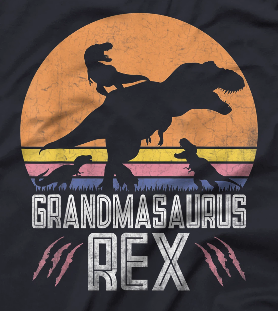 Grandmasaurus Funny Women T-Rex Dino Gift for Grandma of 3 T-Shirt