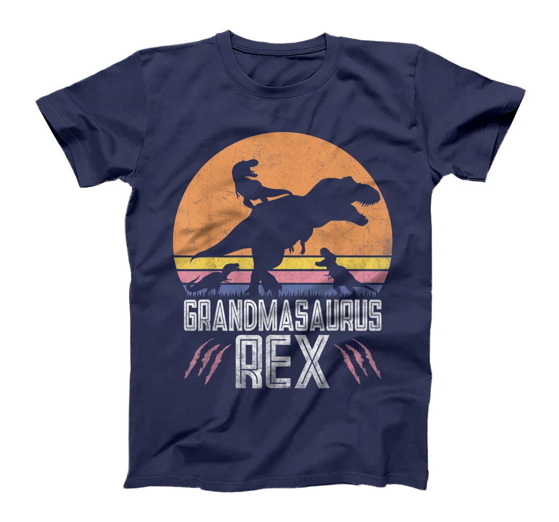 Grandmasaurus Funny Women T-Rex Dino Gift for Grandma of 3 T-Shirt