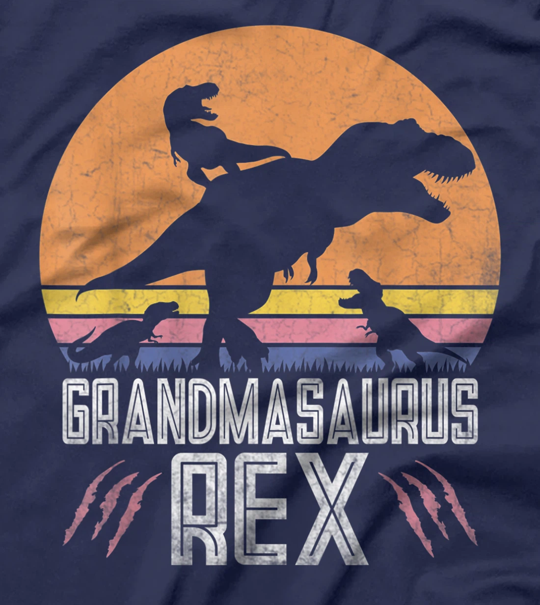Grandmasaurus Funny Women T-Rex Dino Gift for Grandma of 3 T-Shirt