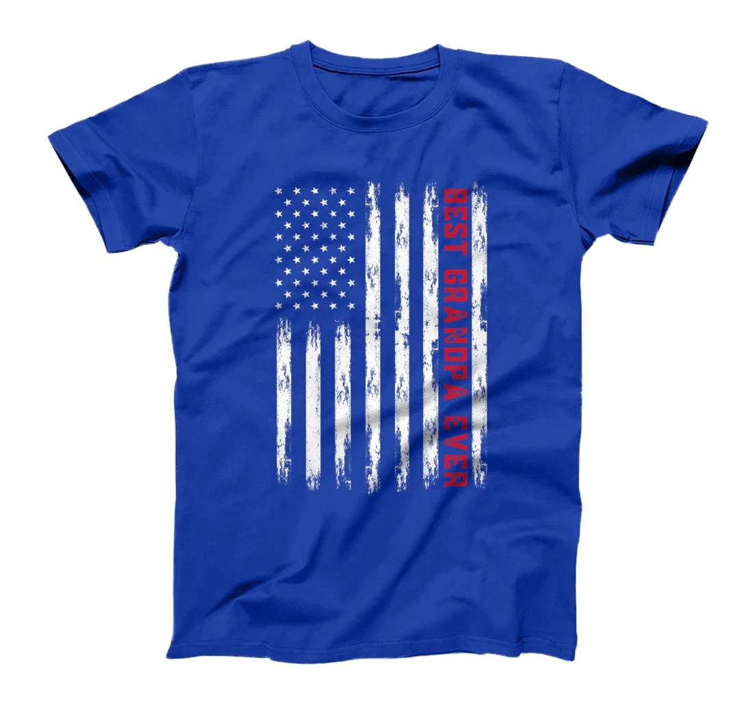 Best Grandpa Ever - American Flag for Men Premium T-Shirt