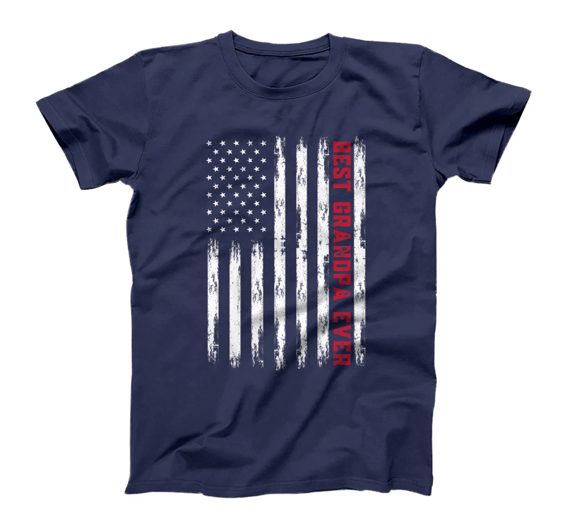 Best Grandpa Ever - American Flag for Men Premium T-Shirt