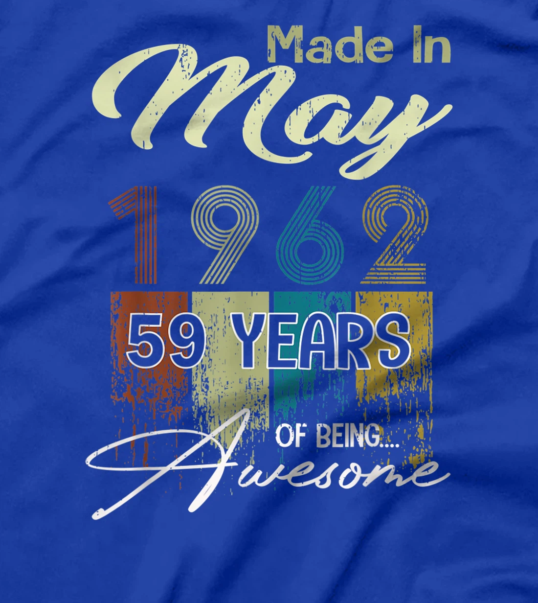 Distressed May 1962 Decorations 59th Birthday 59 Years Old T-Shirt