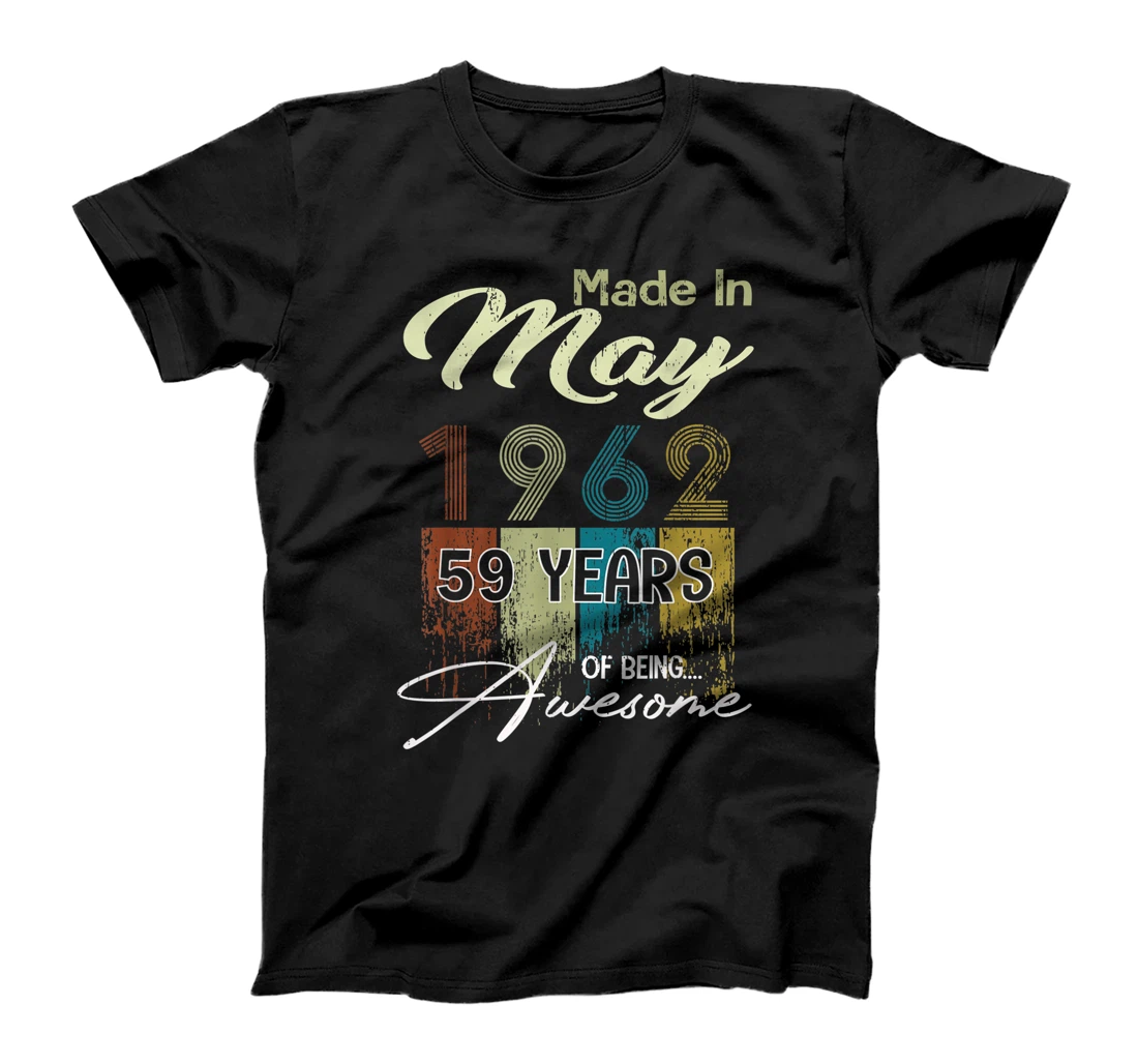 Distressed May 1962 Decorations 59th Birthday 59 Years Old T-Shirt