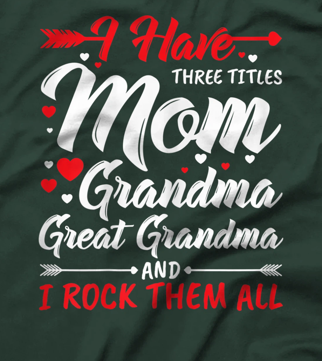 Womens I Have Three Titles Mom Grandma Great Grandma And Rock Them T-Shirt