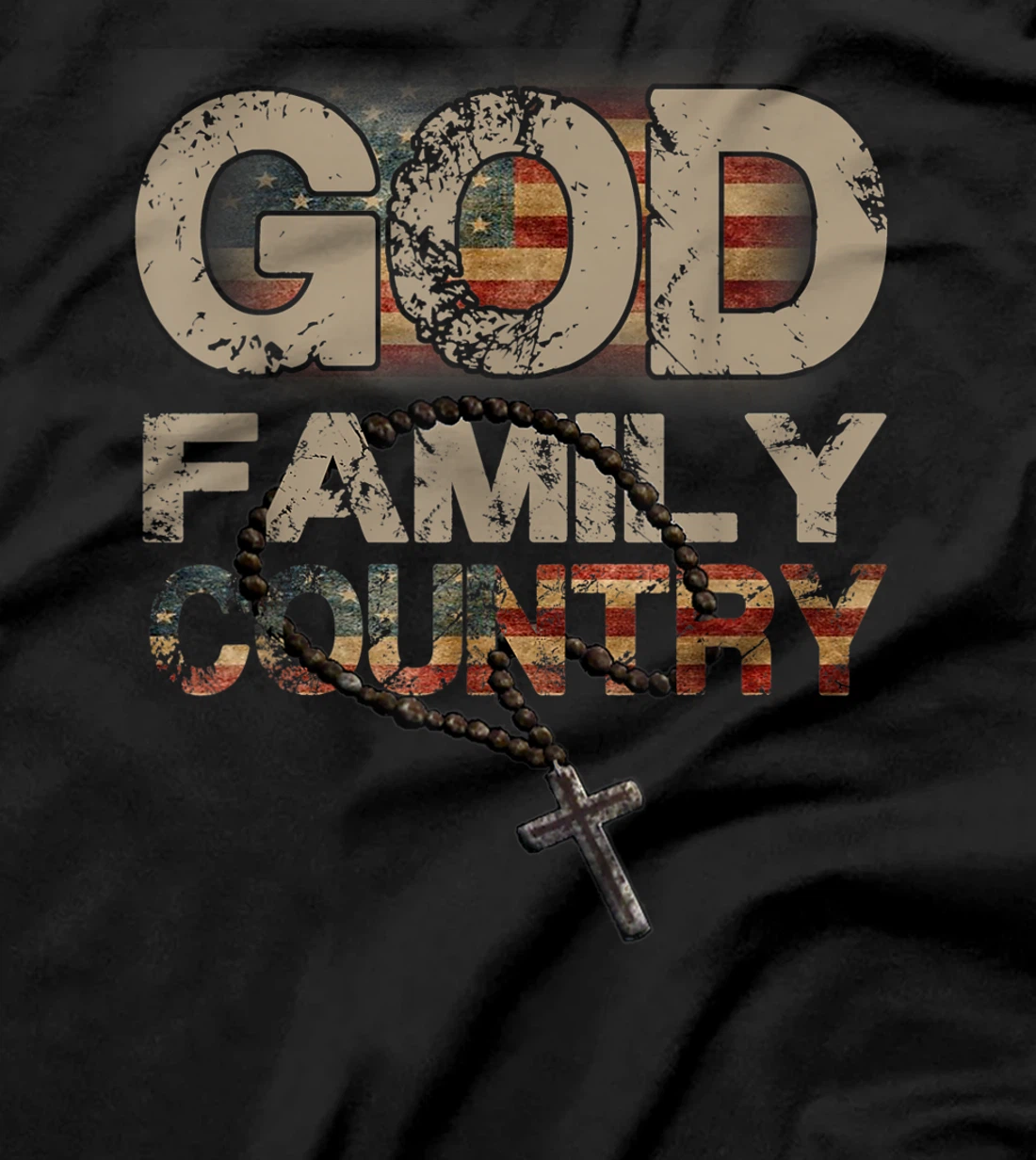 God Family Country - US Flag Patriotic Christian Gift T-Shirt