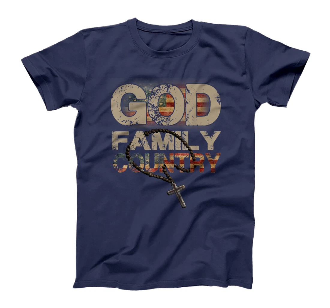 God Family Country - US Flag Patriotic Christian Gift T-Shirt