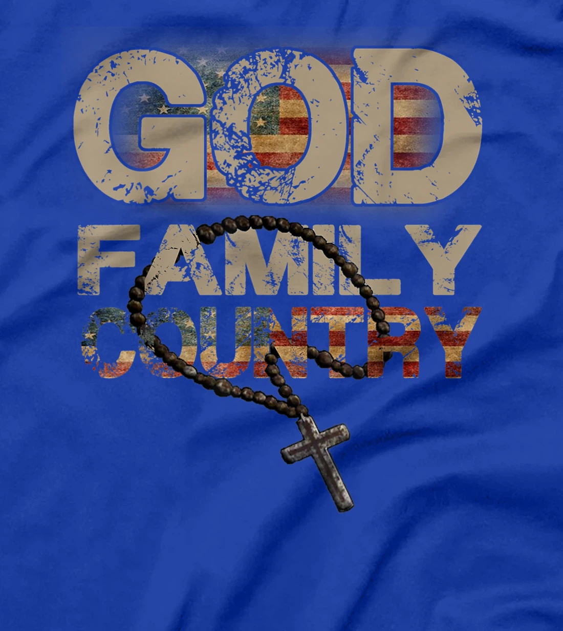 God Family Country - US Flag Patriotic Christian Gift T-Shirt